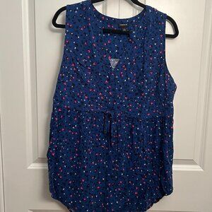 Torrid - Blue Print Sleeveless Blouse - Size 1